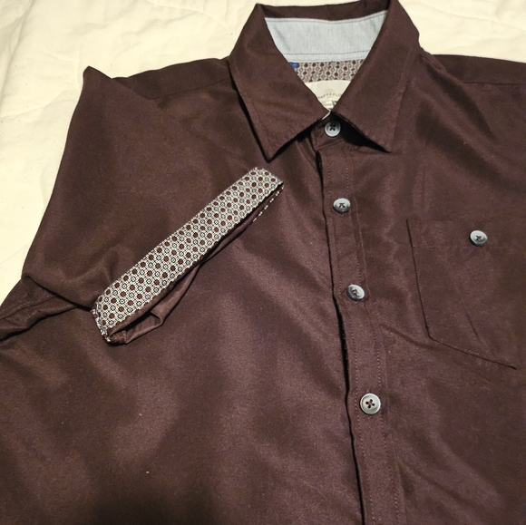 Boys Craft+flow Plum Button Up Shirt, Size 10-12 - Picture 2 of 8